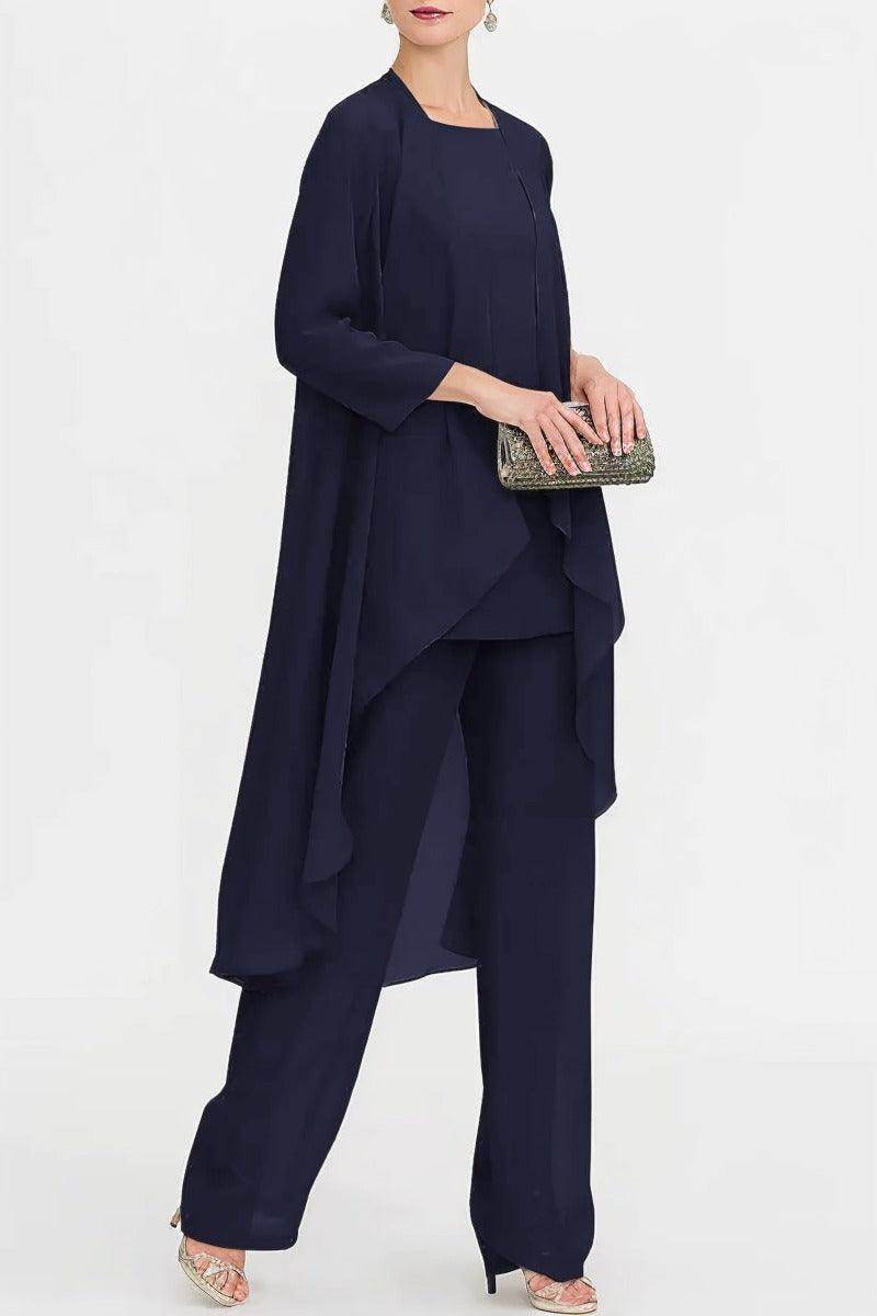 Three-Piece Floor Length Chiffon Mother Dress CM0074