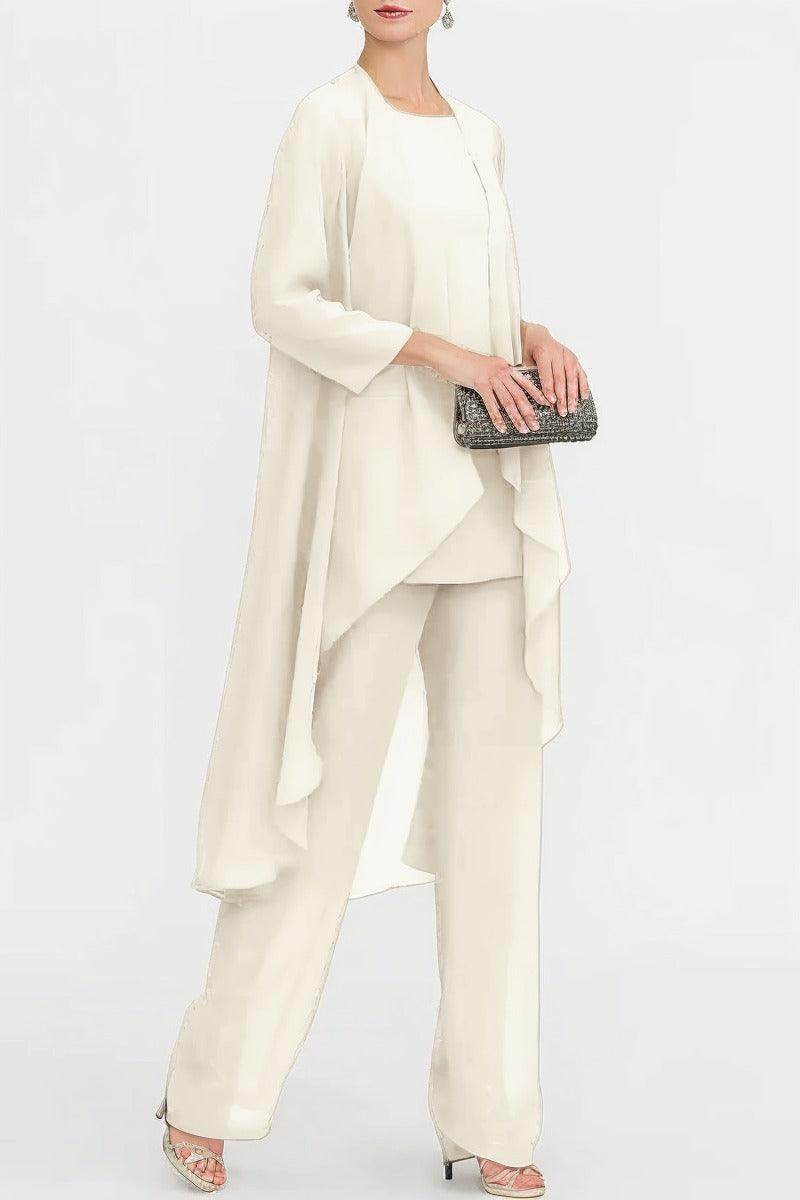 Three-Piece Floor Length Chiffon Mother Dress CM0074