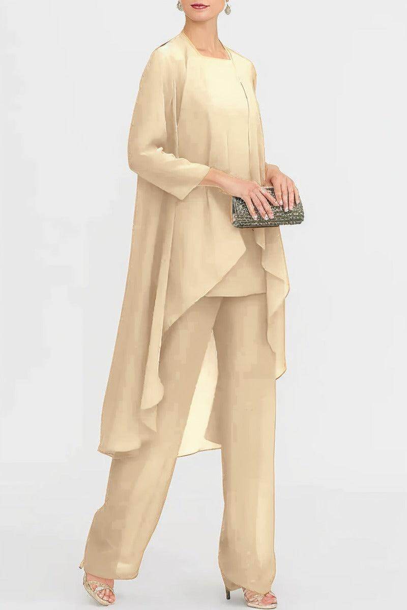Three-Piece Floor Length Chiffon Mother Dress CM0074