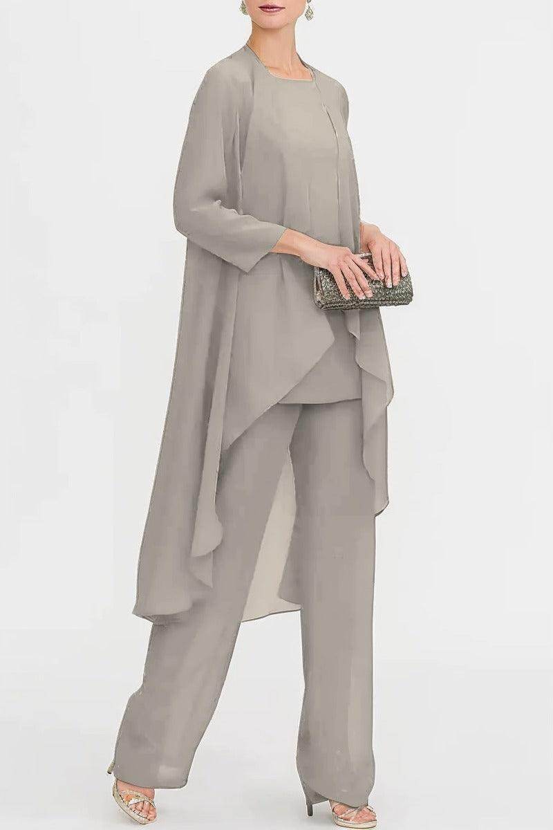 Three-Piece Floor Length Chiffon Mother Dress CM0074