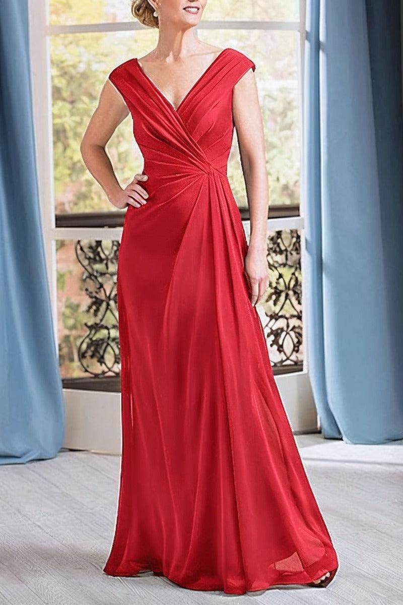 A-Line Floor Length Chiffon Mother Dress CM0076