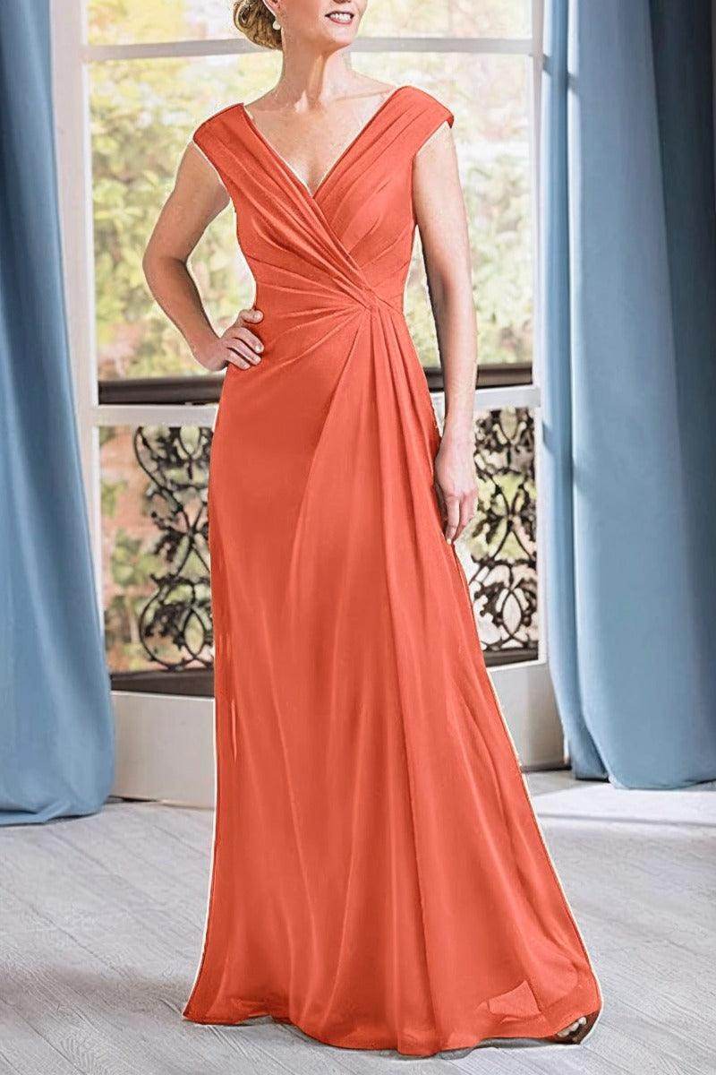 A-Line Floor Length Chiffon Mother Dress CM0076