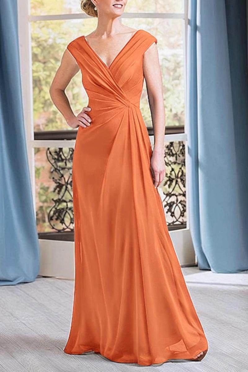 A-Line Floor Length Chiffon Mother Dress CM0076