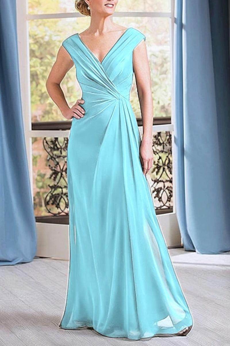 A-Line Floor Length Chiffon Mother Dress CM0076