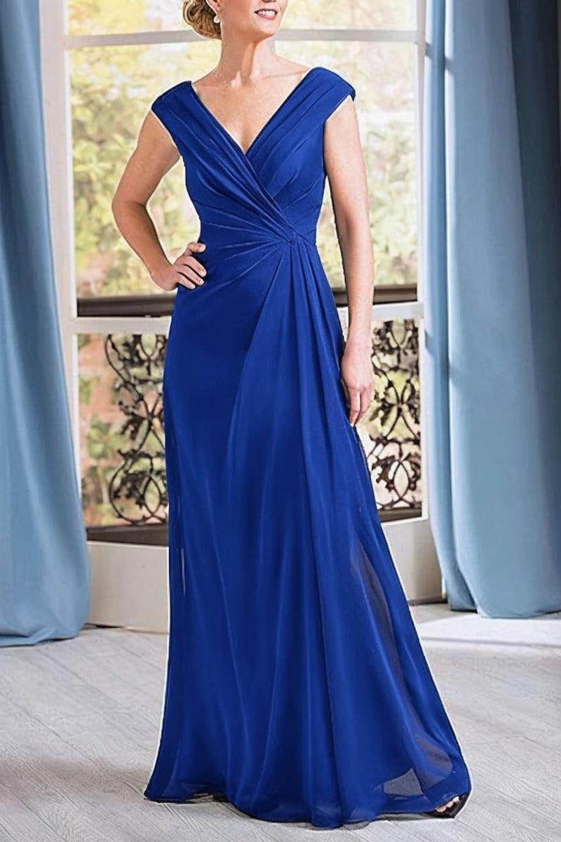 A-Line Floor Length Chiffon Mother Dress CM0076