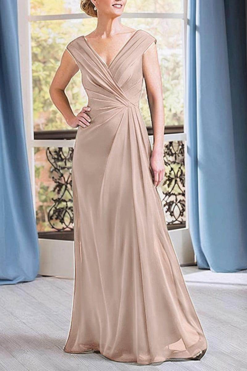 A-Line Floor Length Chiffon Mother Dress CM0076