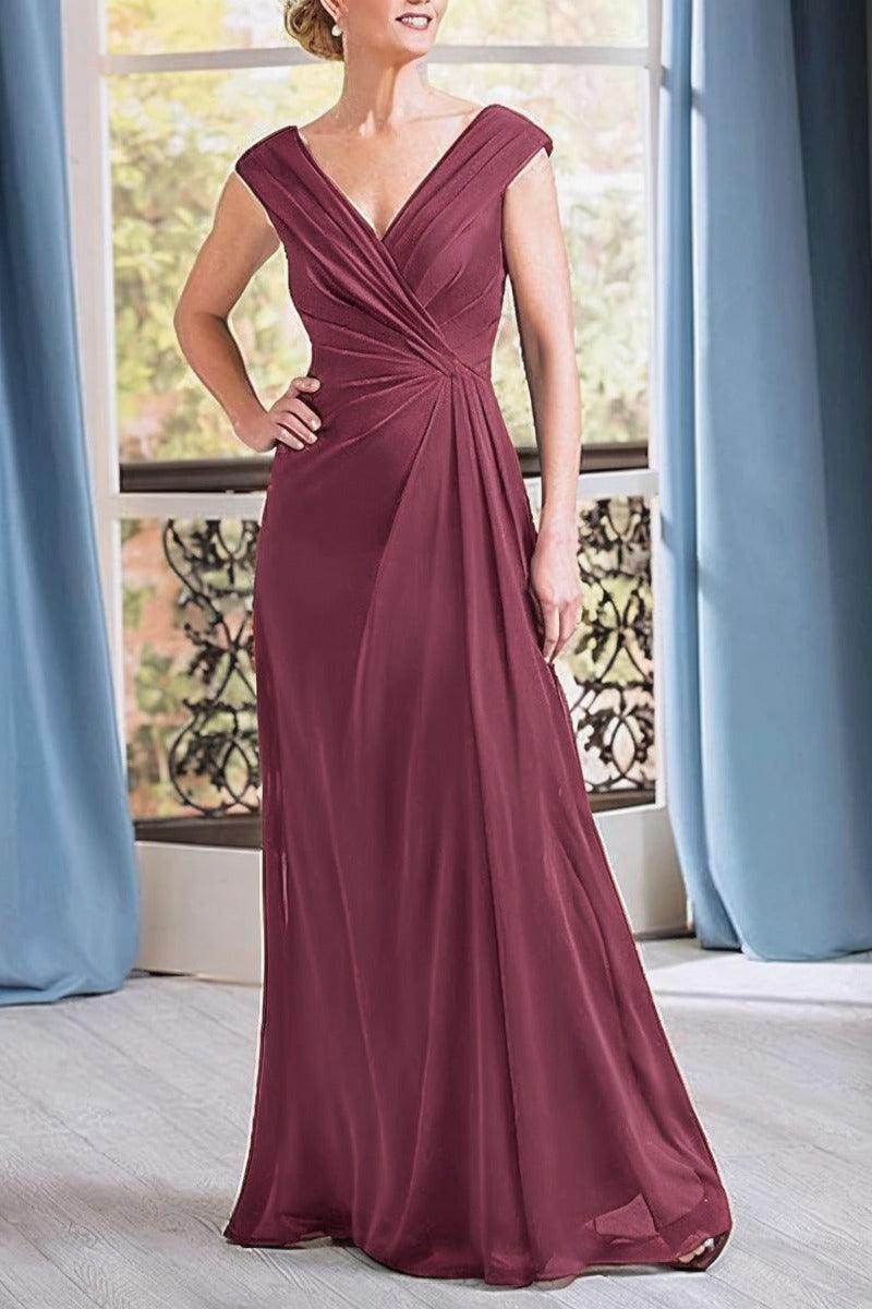 A-Line Floor Length Chiffon Mother Dress CM0076