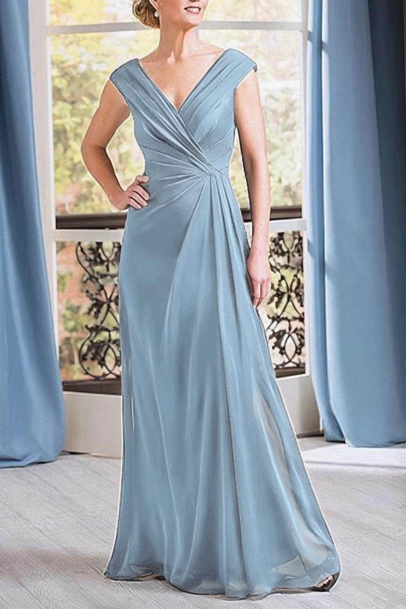 A-Line Floor Length Chiffon Mother Dress CM0076