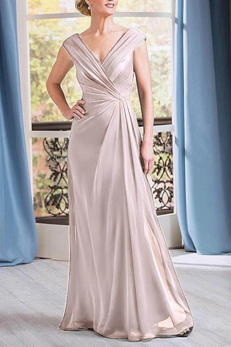 A-Line Floor Length Chiffon Mother Dress CM0076