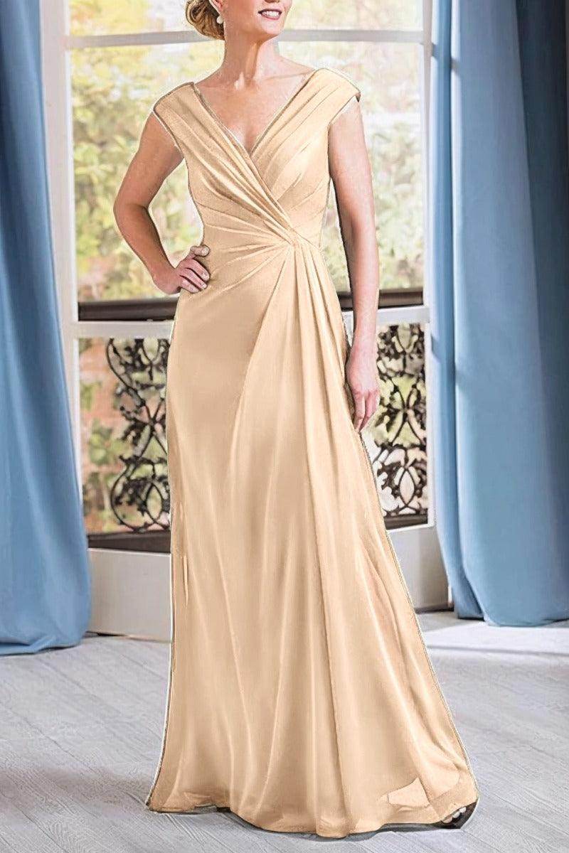 A-Line Floor Length Chiffon Mother Dress CM0076