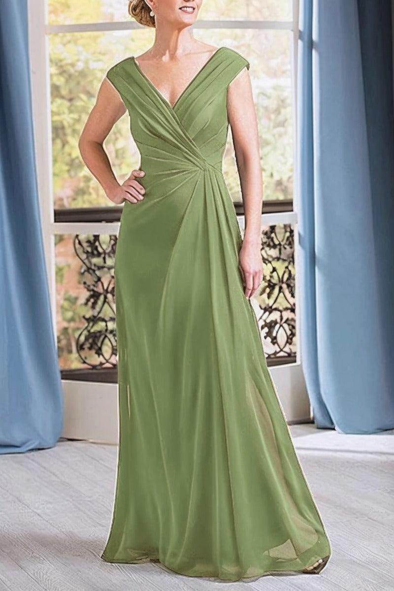 A-Line Floor Length Chiffon Mother Dress CM0076