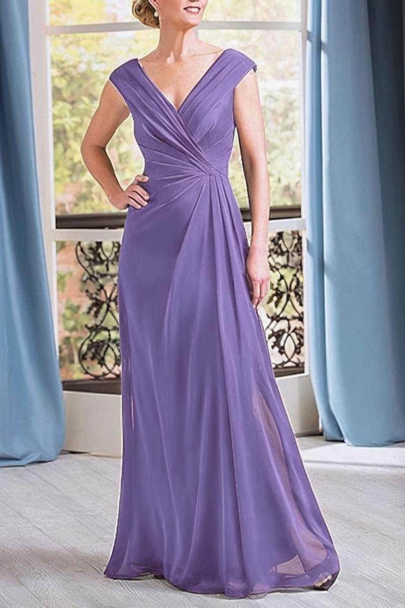 A-Line Floor Length Chiffon Mother Dress CM0076