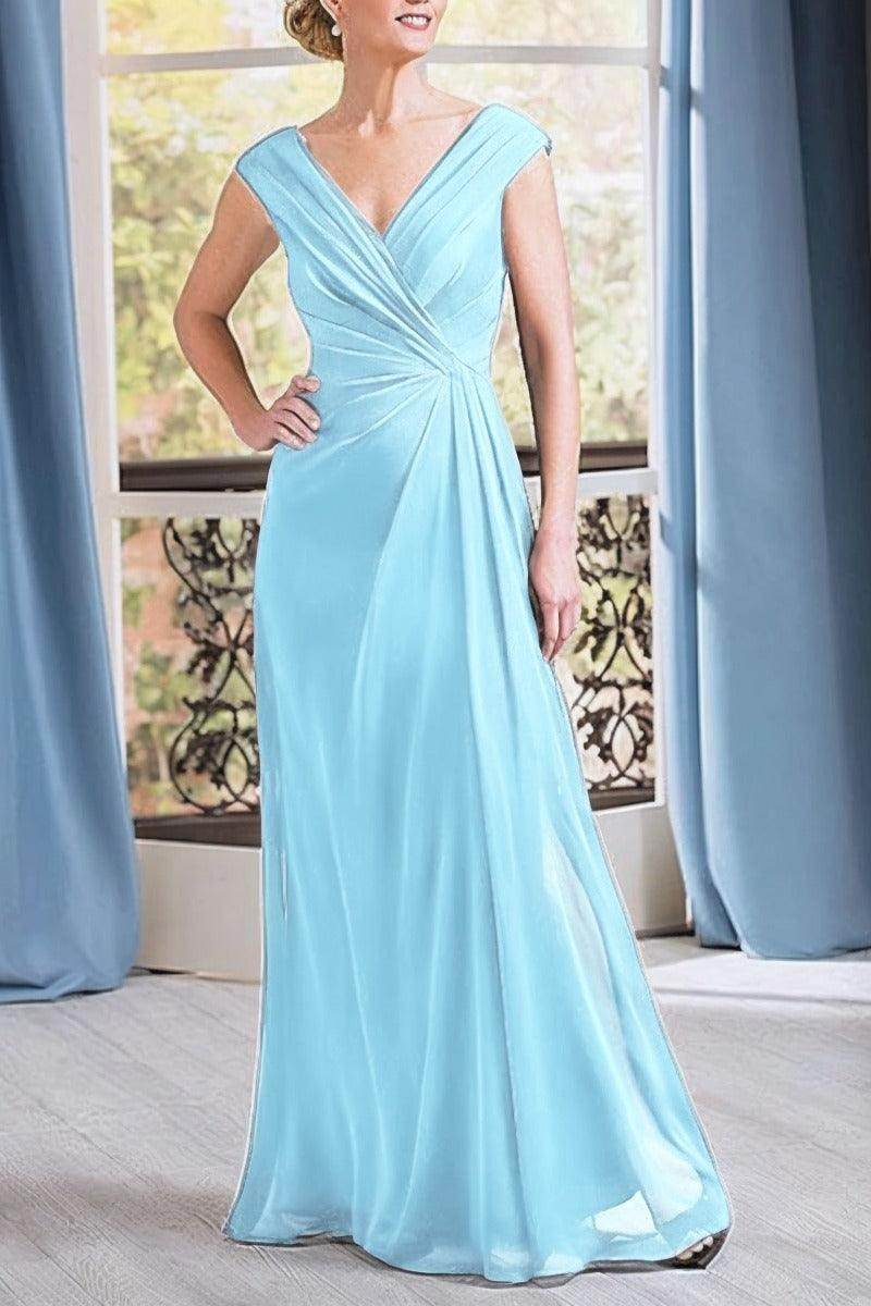 A-Line Floor Length Chiffon Mother Dress CM0076