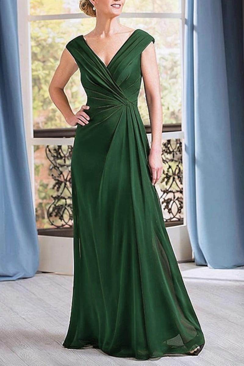 A-Line Floor Length Chiffon Mother Dress CM0076