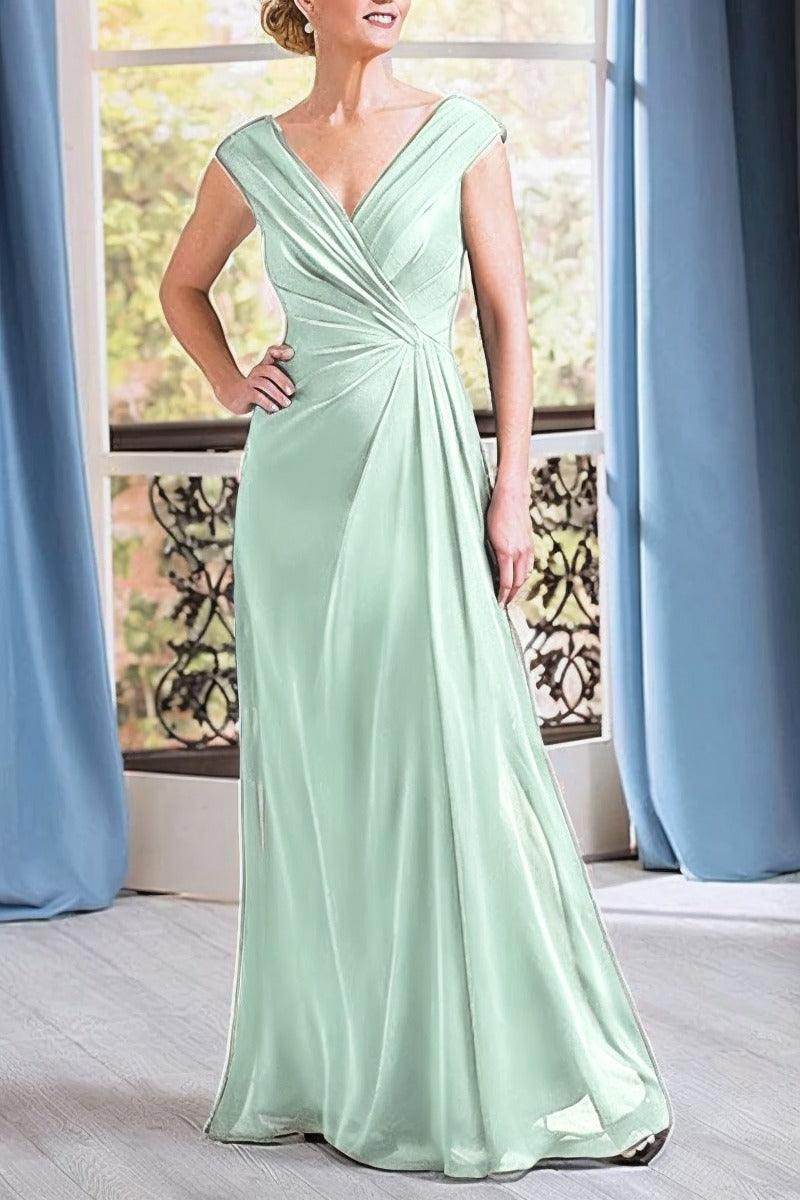 A-Line Floor Length Chiffon Mother Dress CM0076