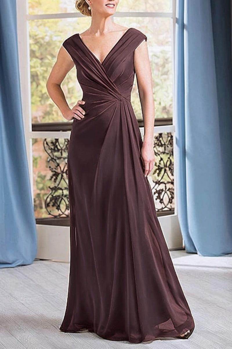 A-Line Floor Length Chiffon Mother Dress CM0076