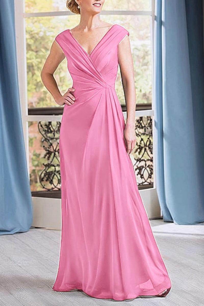 A-Line Floor Length Chiffon Mother Dress CM0076