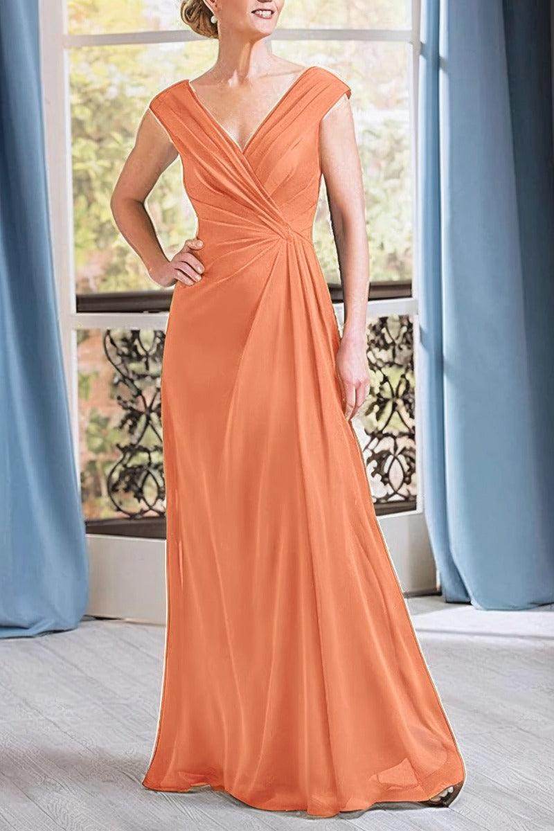A-Line Floor Length Chiffon Mother Dress CM0076