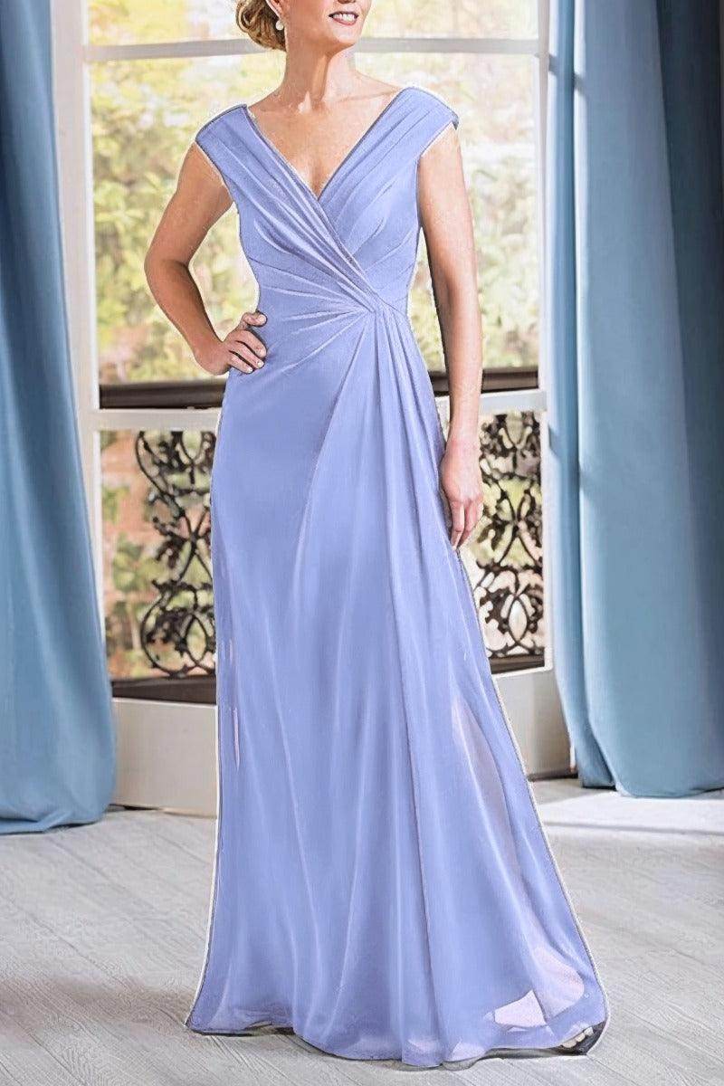 A-Line Floor Length Chiffon Mother Dress CM0076