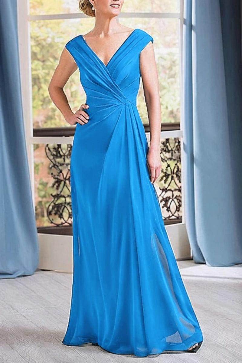 A-Line Floor Length Chiffon Mother Dress CM0076