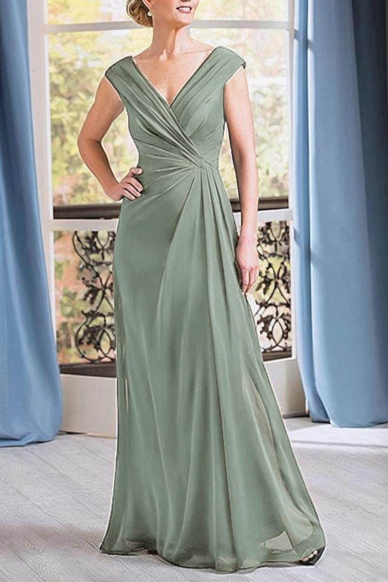 A-Line Floor Length Chiffon Mother Dress CM0076