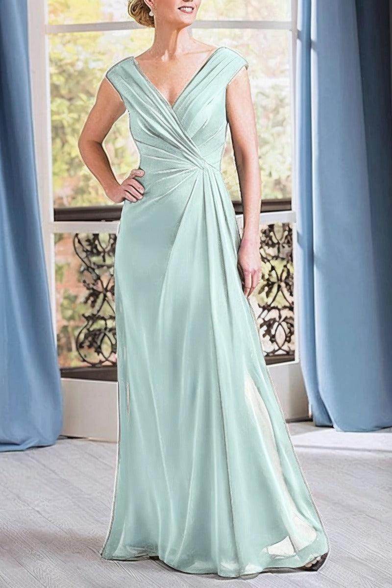 A-Line Floor Length Chiffon Mother Dress CM0076