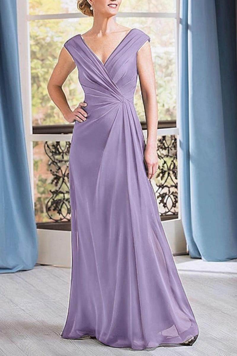 A-Line Floor Length Chiffon Mother Dress CM0076