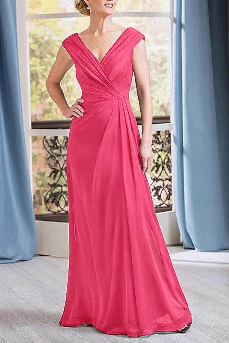 A-Line Floor Length Chiffon Mother Dress CM0076