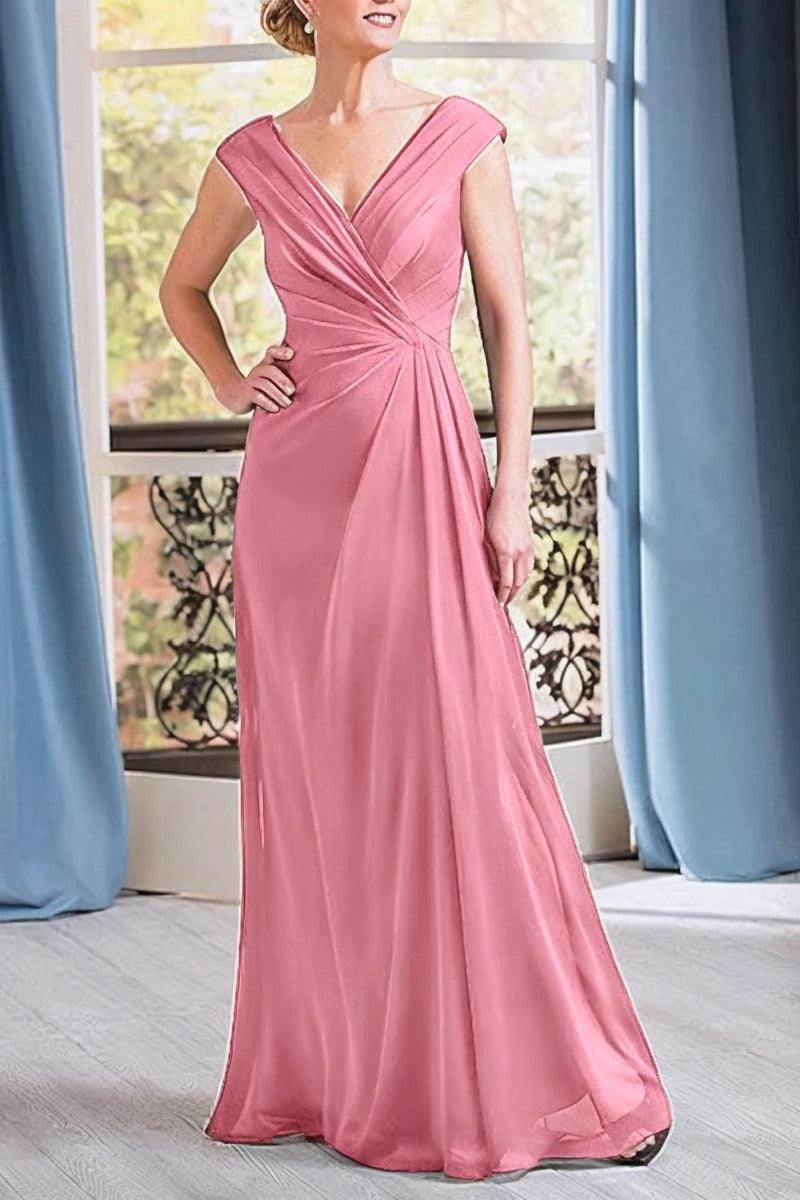 A-Line Floor Length Chiffon Mother Dress CM0076