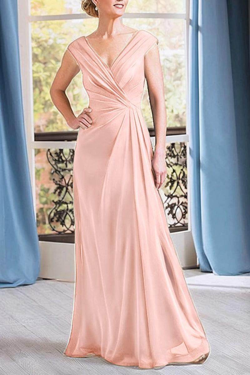 A-Line Floor Length Chiffon Mother Dress CM0076