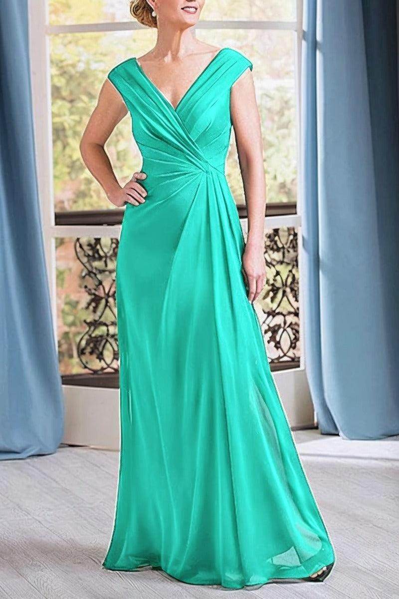 A-Line Floor Length Chiffon Mother Dress CM0076