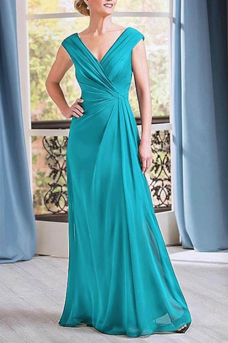 A-Line Floor Length Chiffon Mother Dress CM0076