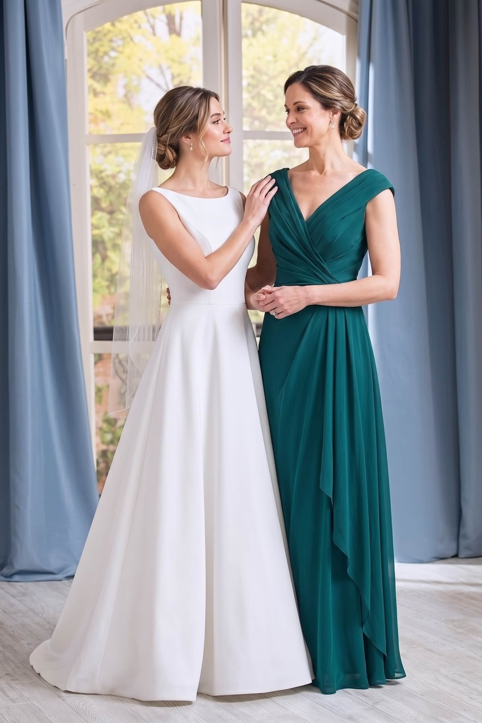A-Line Floor Length Chiffon Mother Dress CM0076