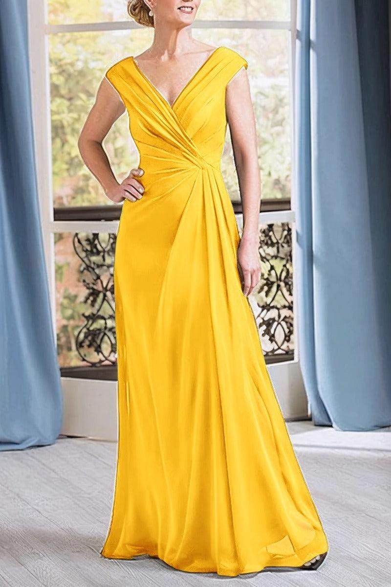 A-Line Floor Length Chiffon Mother Dress CM0076