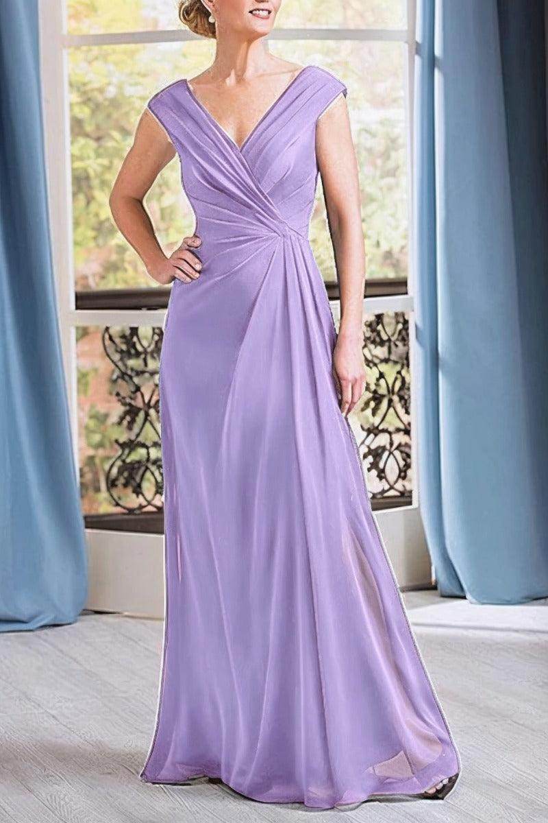 A-Line Floor Length Chiffon Mother Dress CM0076