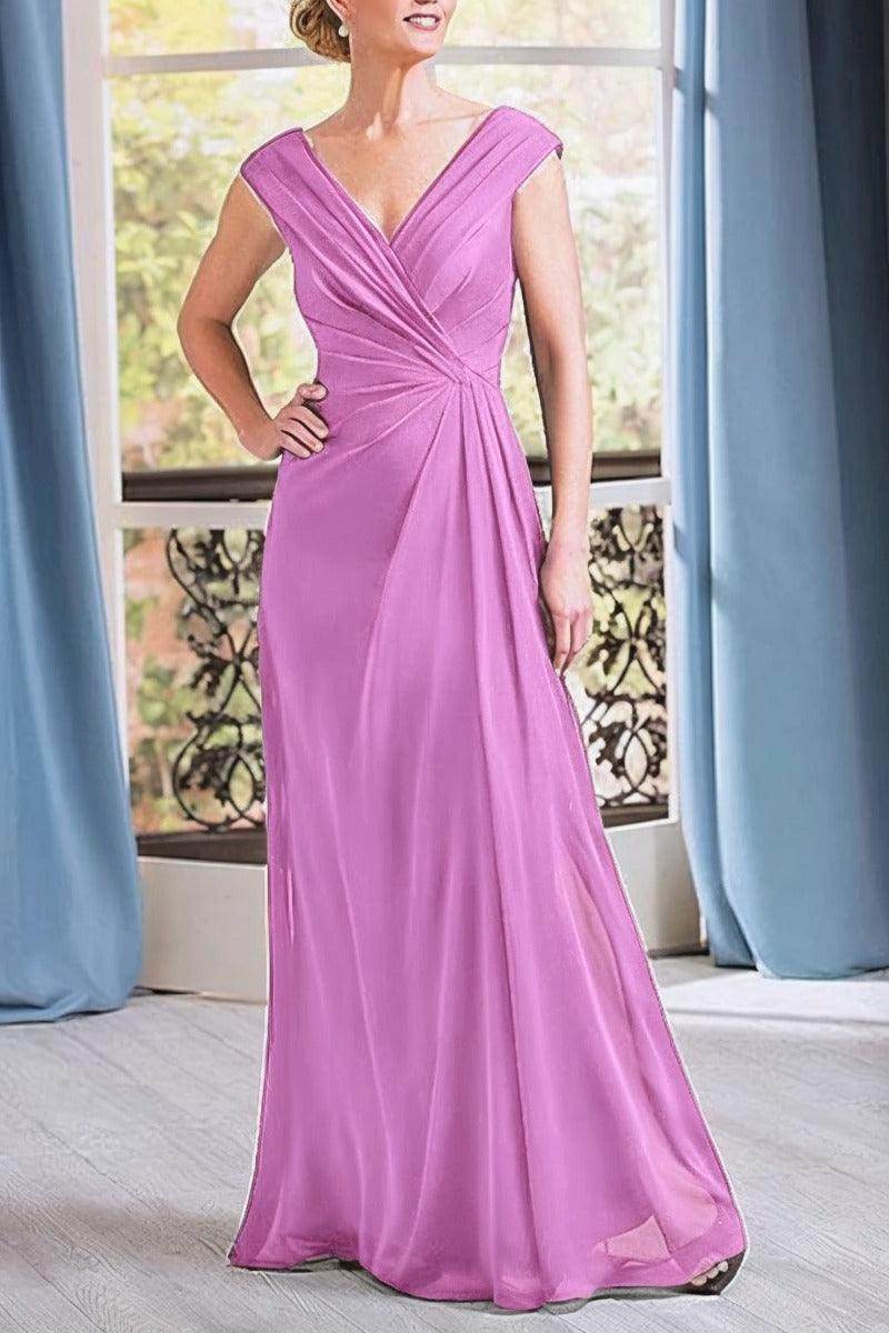 A-Line Floor Length Chiffon Mother Dress CM0076