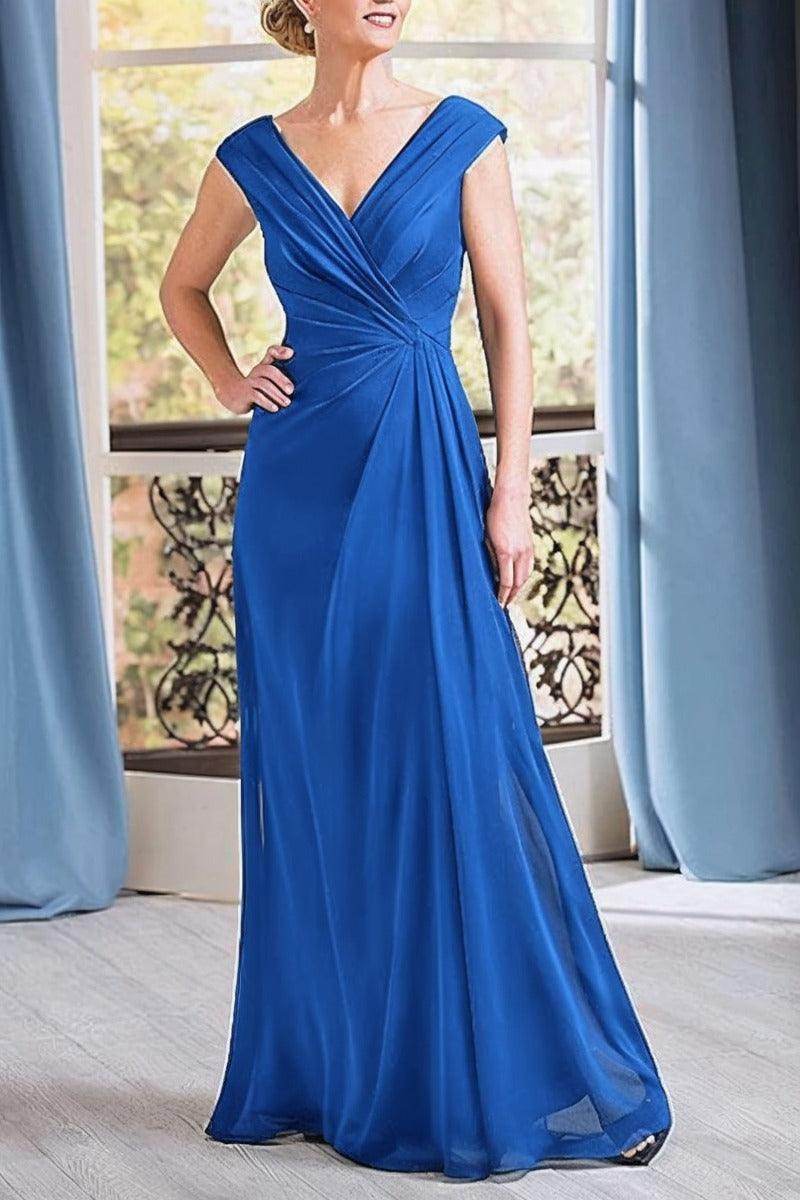 A-Line Floor Length Chiffon Mother Dress CM0076