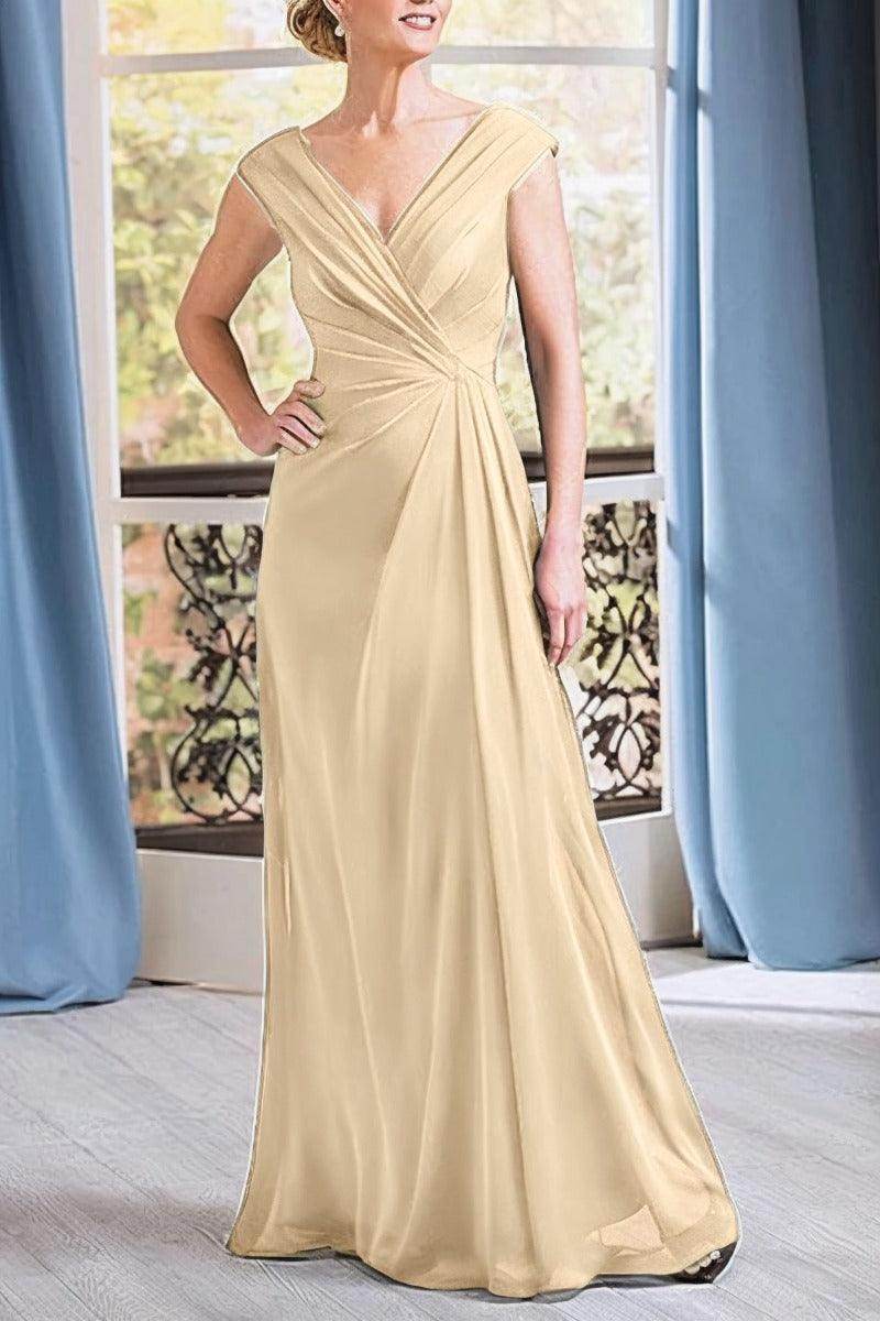A-Line Floor Length Chiffon Mother Dress CM0076