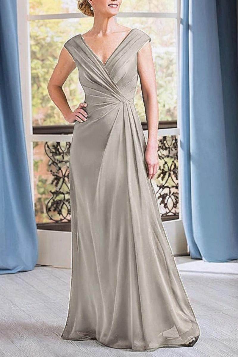 A-Line Floor Length Chiffon Mother Dress CM0076