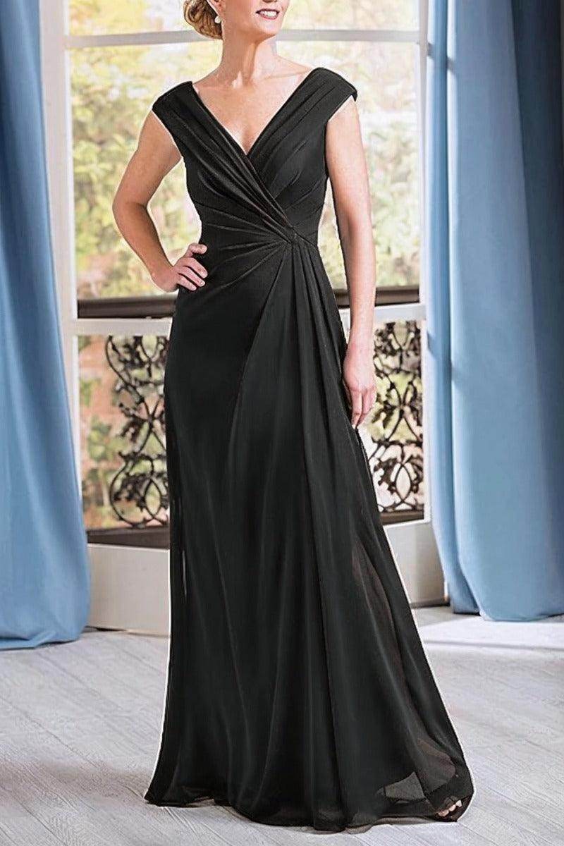 A-Line Floor Length Chiffon Mother Dress CM0076