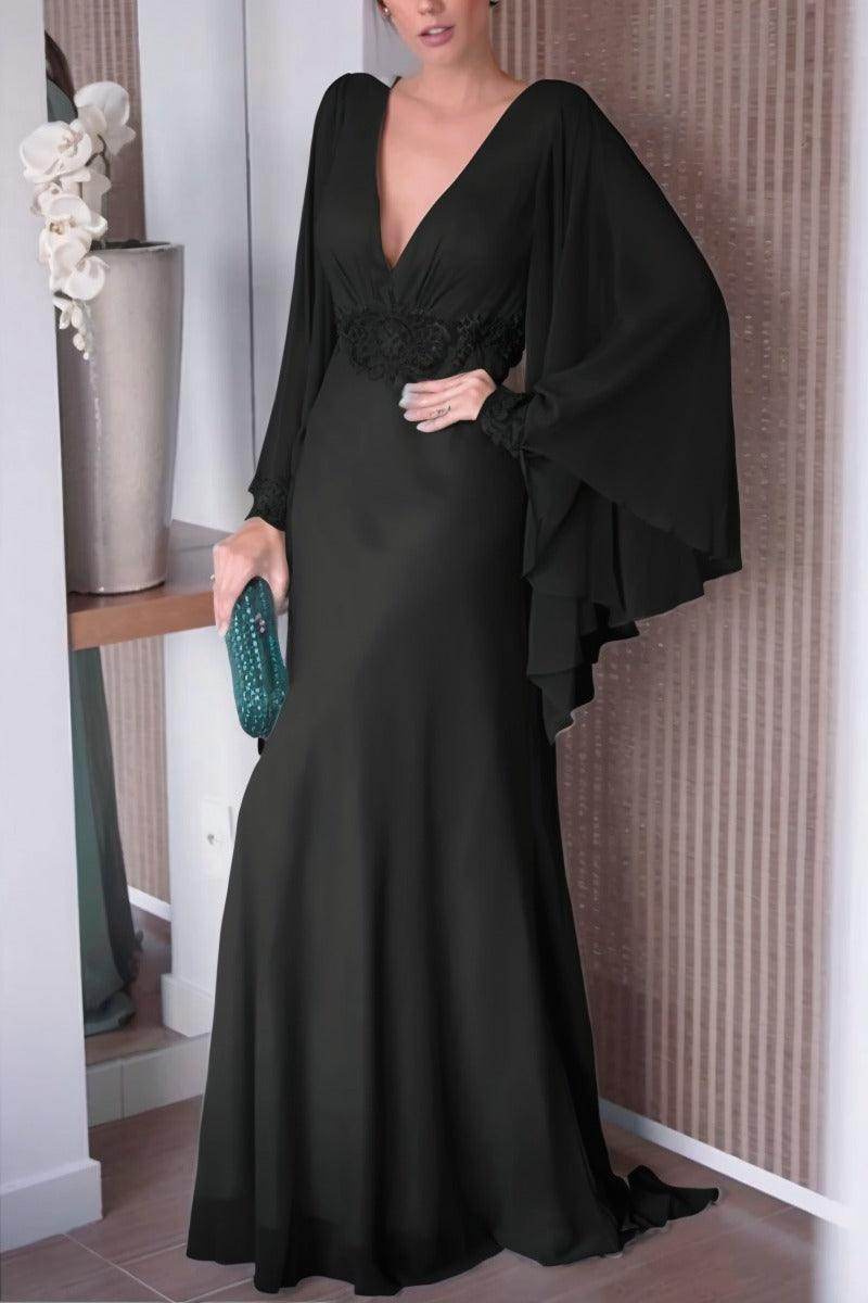 Sheath-Column Sweep-Brush Train Chiffon Mother Dress CM0077