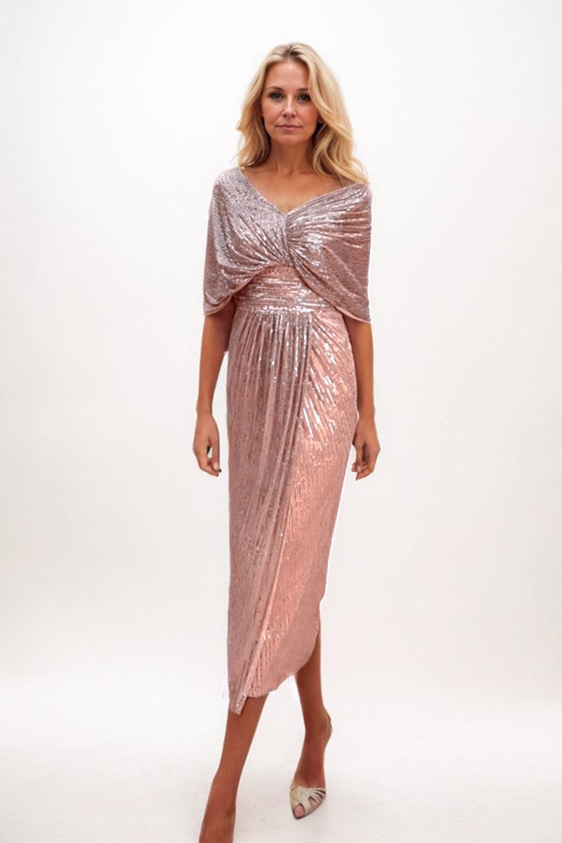 A-line Midi Sequined Mother Dress CM0225