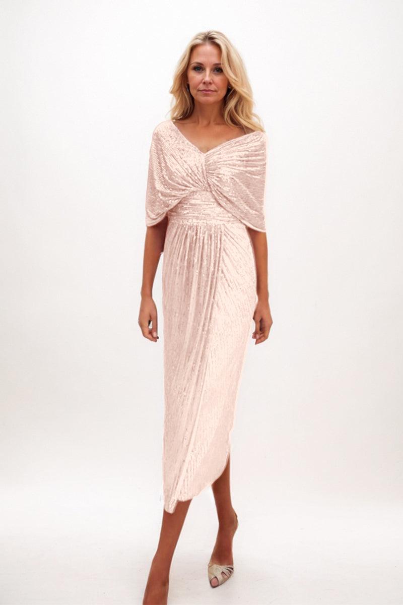 A-line Midi Sequined Mother Dress CM0225