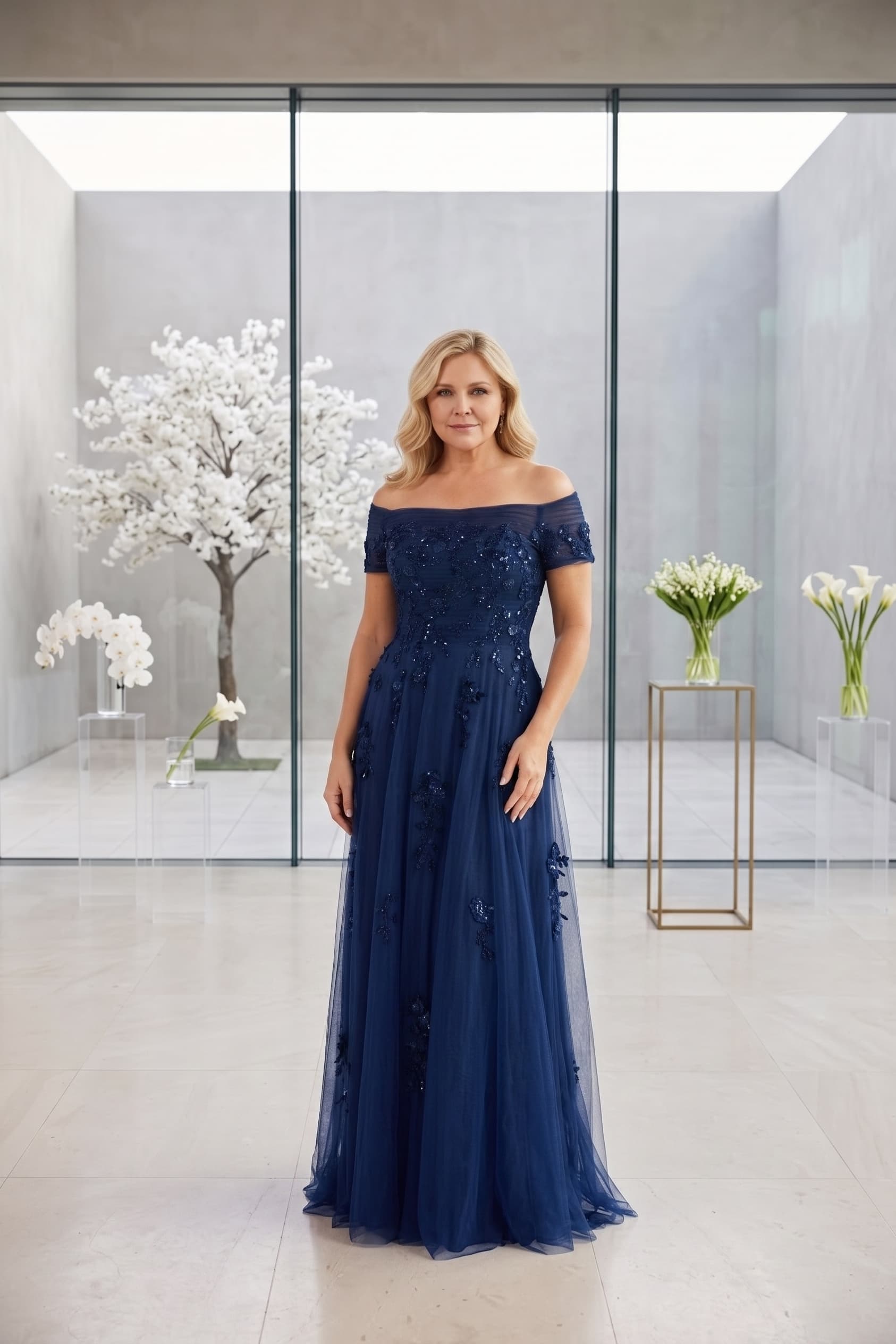 A-line Maxi Tulle Mother Dress CM0230