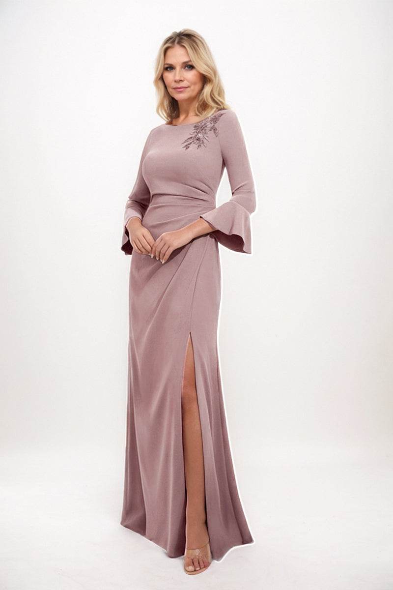 A-line Maxi Stretch Crepe Mother Dress CM0232
