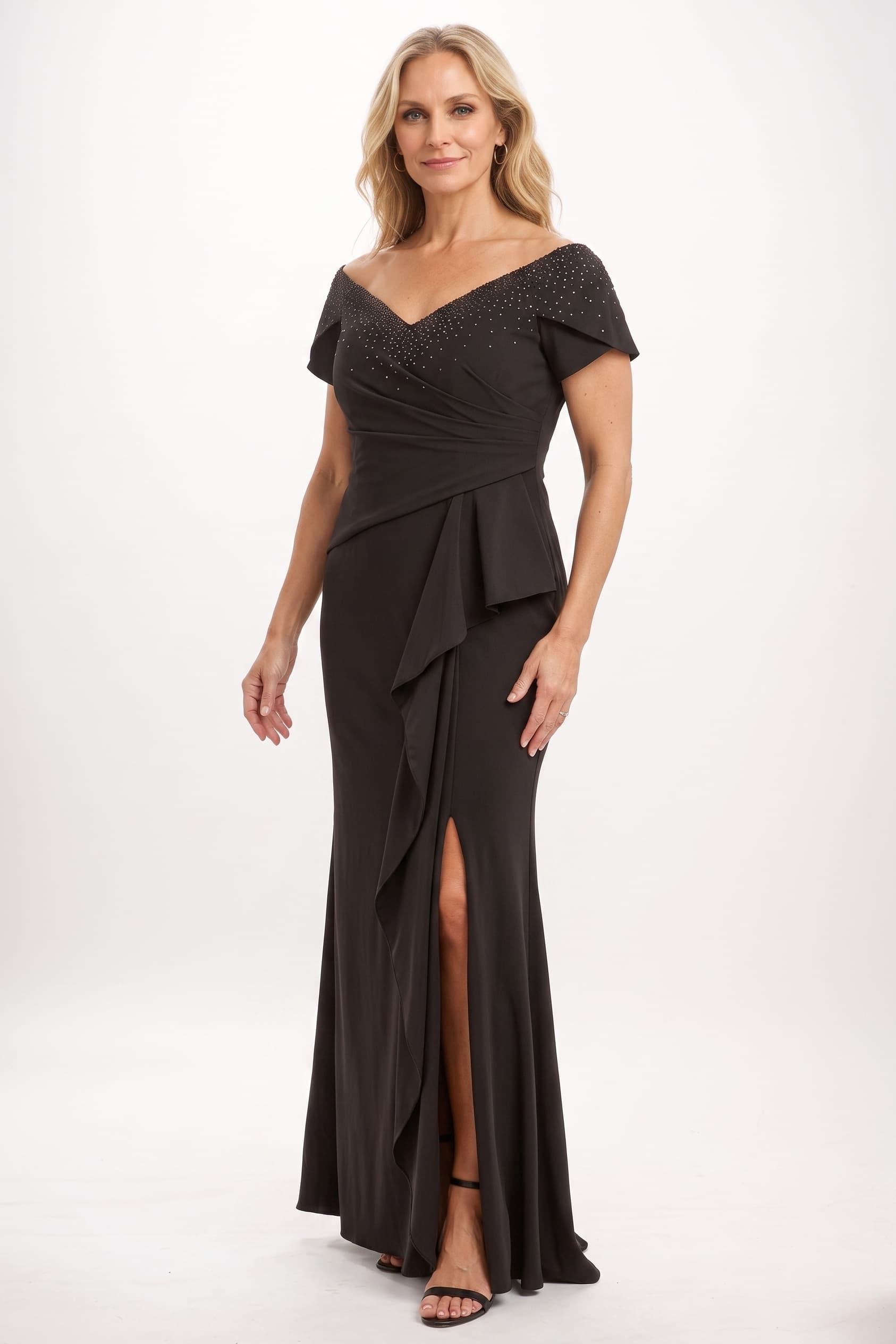 Trumpet-Mermaid Maxi Elastic Cloth Mother Dress CM0240
