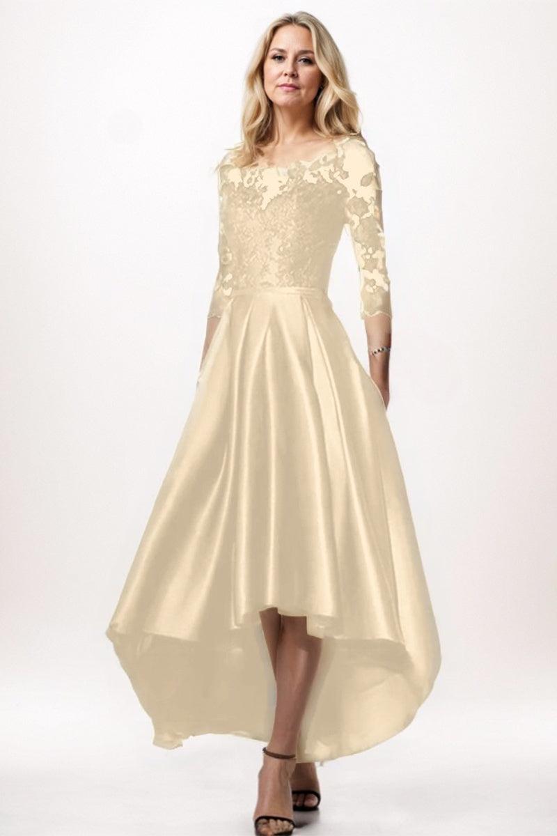 A-Line High-Low Satin Mother Dress CM0244