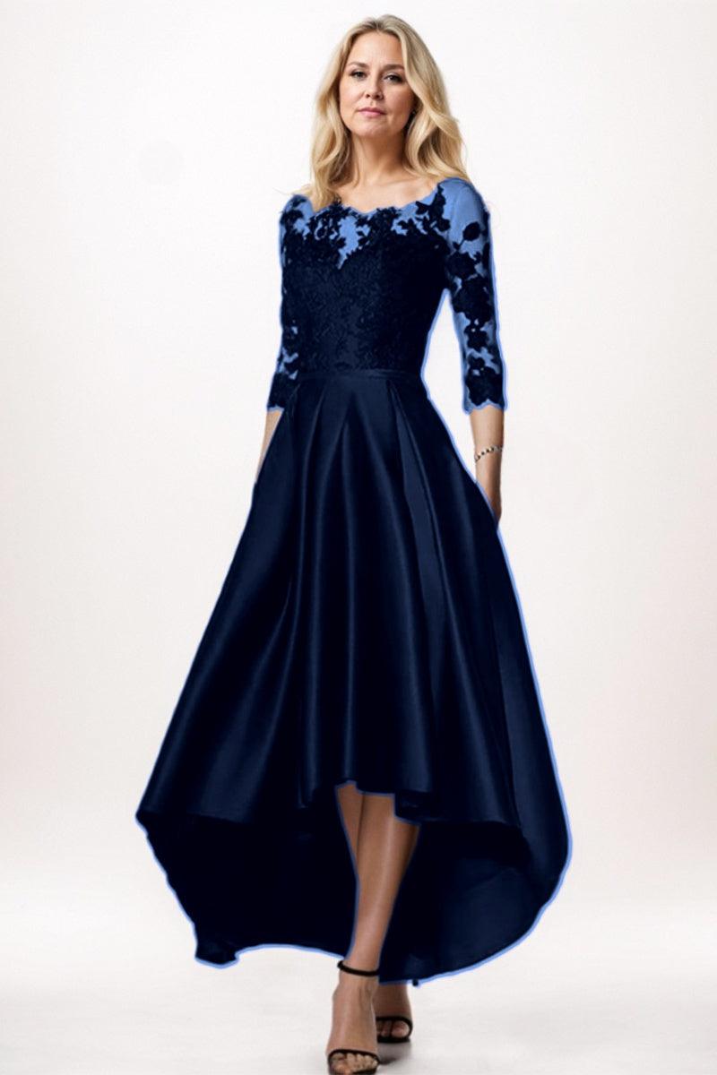 A-Line High-Low Satin Mother Dress CM0244