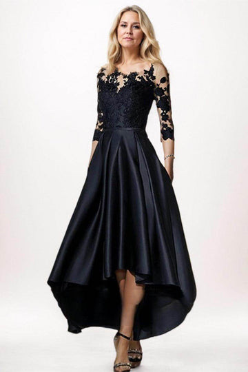 A-Line High-Low Satin Mother Dress CM0244