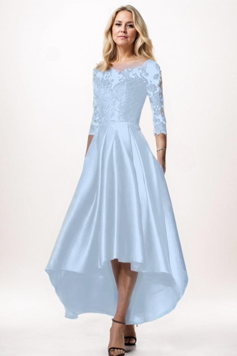 A-Line High-Low Satin Mother Dress CM0244